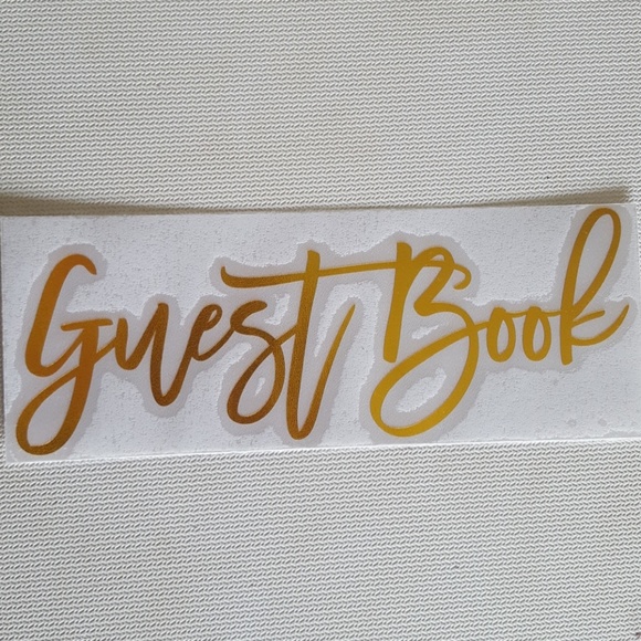Metallic Gold Vinyl "Guest Book" decal - Picture 1 of 1